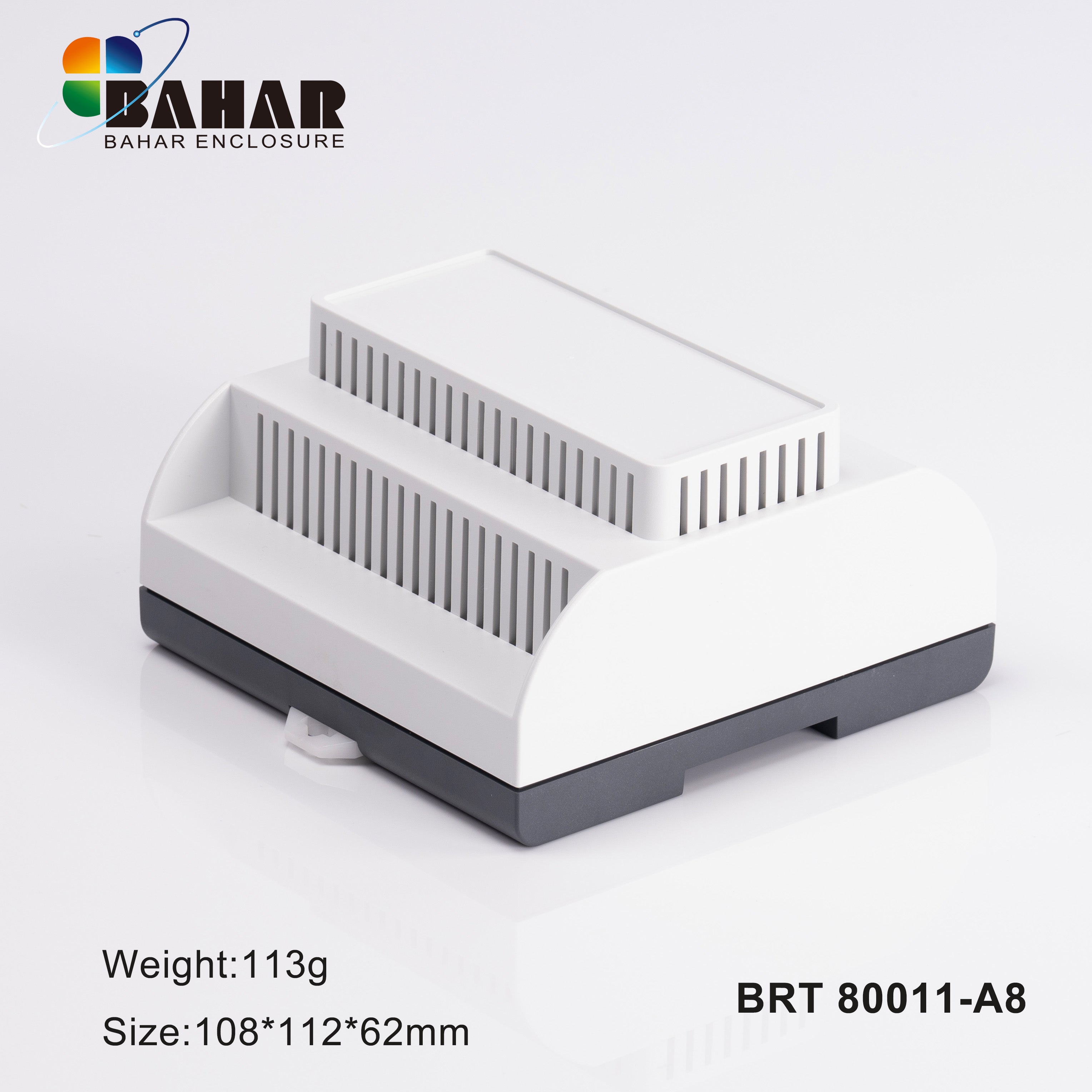 VIEW 1 BRT 80011 ABS plastic din-rail enclosure