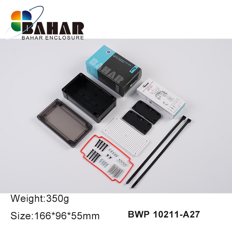 BWP 10211 - 166x96x55mm Electronic IP68 Plastic Waterproof Enclosure with Transparent Lid View 3