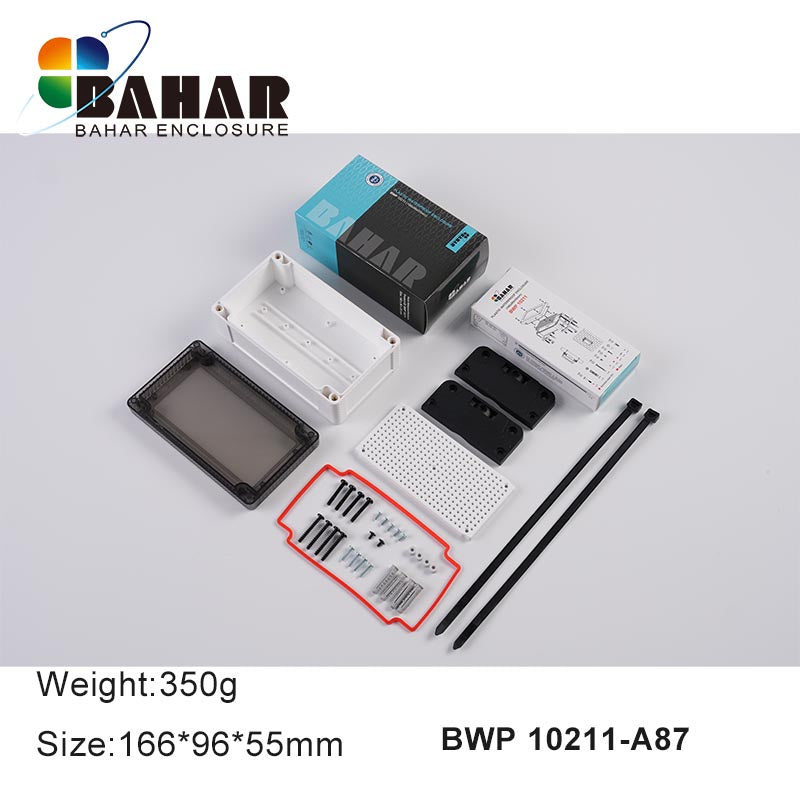 BWP 10211 - 166x96x55mm Electronic IP68 Plastic Waterproof Enclosure with Transparent Lid View 7